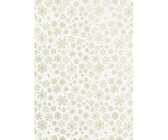 Kartong mustriga - Heyda - kuldsed lumehelbed valgel, A4 240 g/m2 , 1 leht